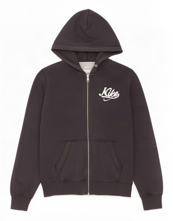 Nike Dame grafisk hættetrøje Sweater UK 14 Medium Sort Bomuld