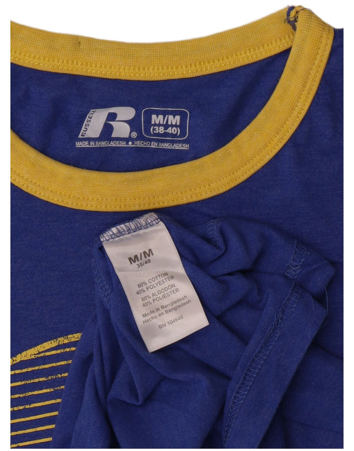 Russell Athletic Herre grafisk T-shirt top mellemblå bomuld