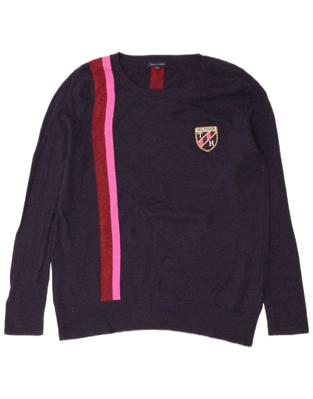 Tommy Hilfiger dame sweater med rund hals DK 18 XL marineblå uld
