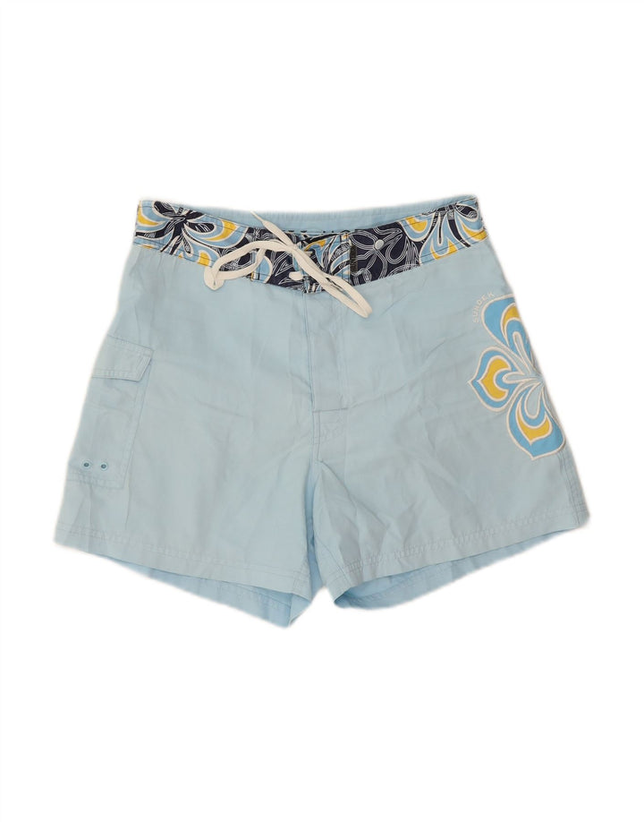 SUNDEK Mens Swimming Shorts Small  Blue Floral