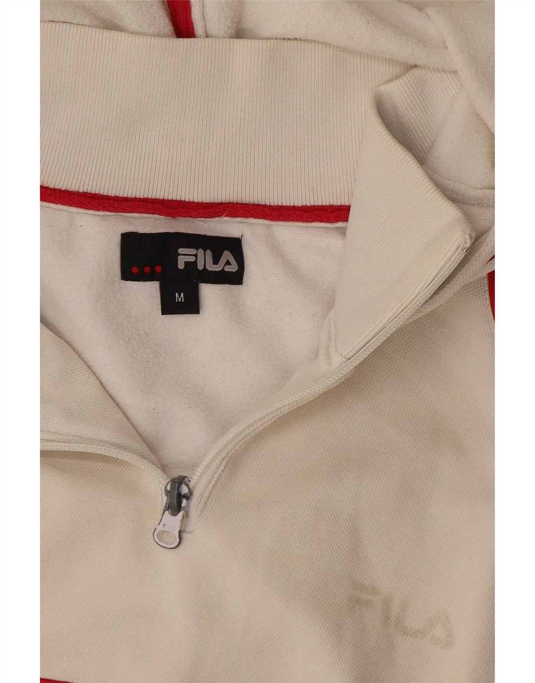 Fila Herre grafisk hættetrøje med lynlåshals mellem hvid