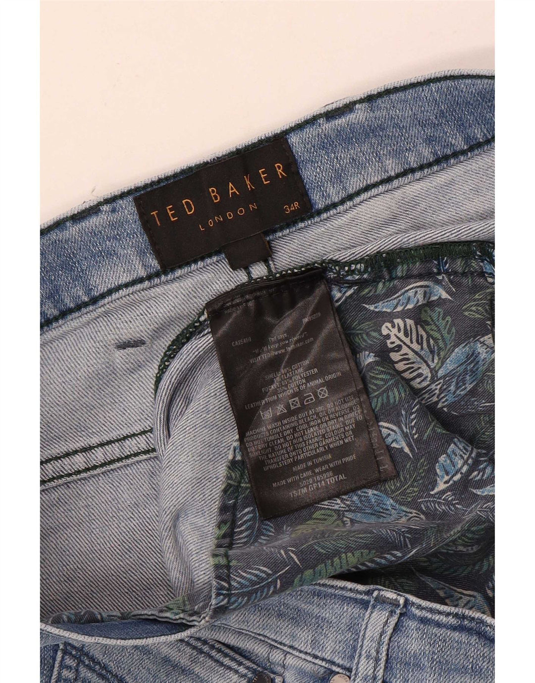 Ted Baker Slim Jeans til mænd W34 L32 Blue Cotton