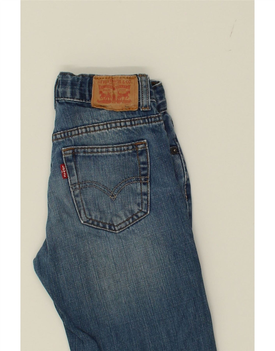 LEVI'S Boys 505 Regular Straight Jeans 6-7 Years W22 L21 Blue Cotton Vintage Levi's and Second-Hand Levi's from Messina Hembry 