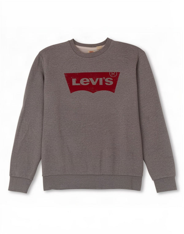 Levi's Mens Graphic Sweatshirt Jumper Small Grey Cotton