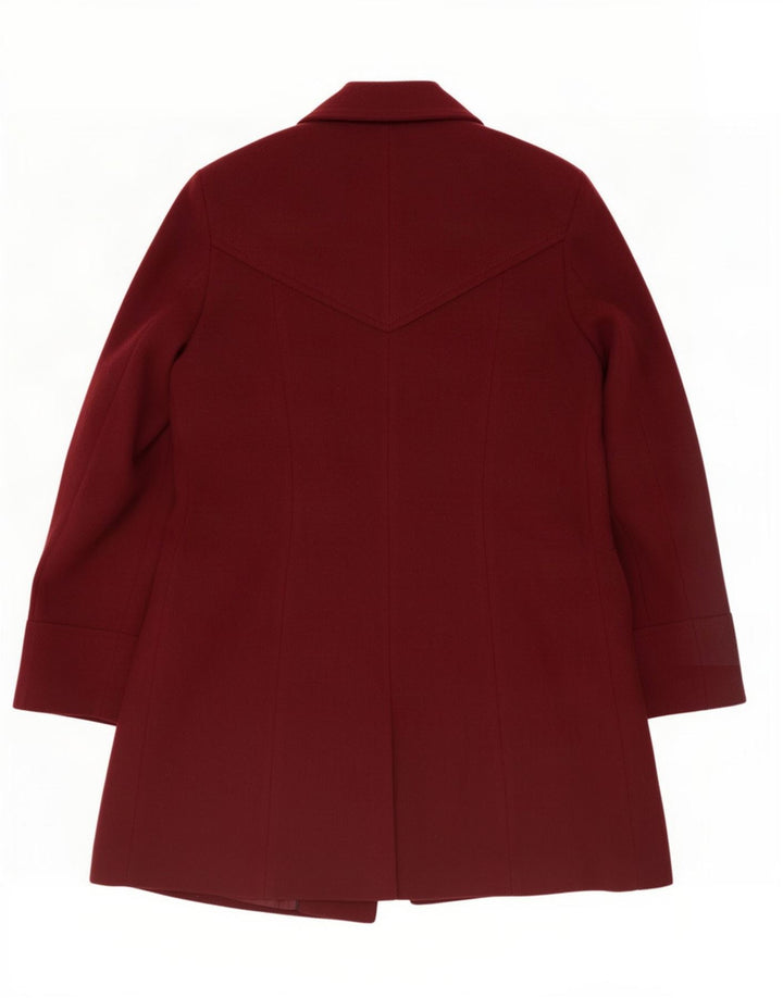 Marks & Spencer Dame Overfrakke UK 12 Medium Burgundy Polyester