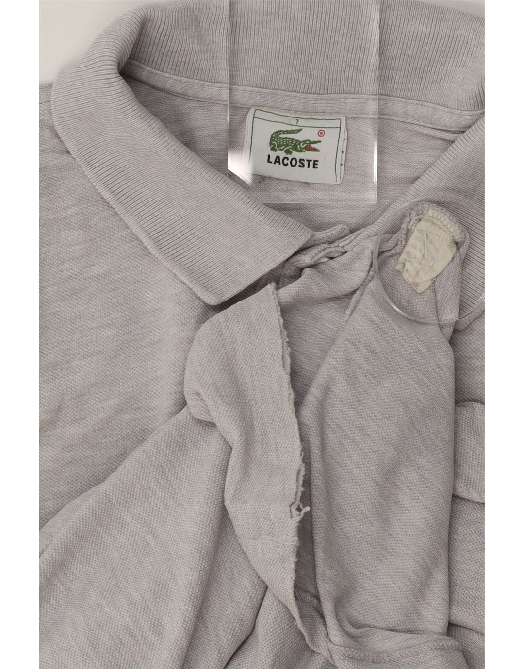 LACOSTE Mens Polo Shirt Size 7 2XL Grey Cotton Vintage Lacoste and Second-Hand Lacoste from Messina Hembry 
