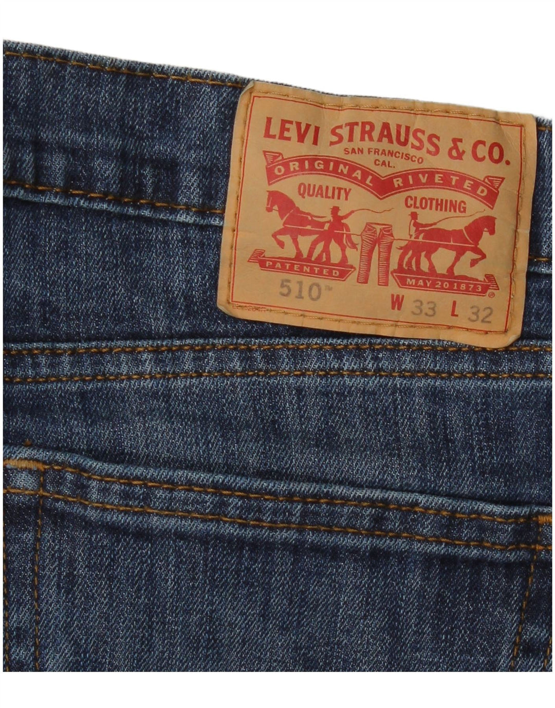 LEVI'S Herre 510 Skinny Jeans W33 L32 Blå Bomuld