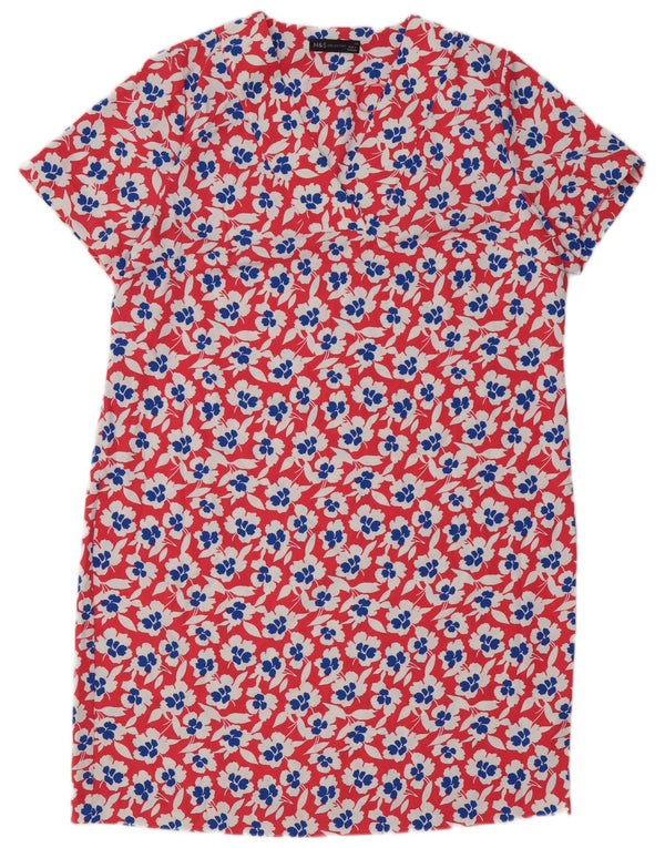 Marks & Spencer Womens Shift Dress UK 16 Large Red Floral Polyester