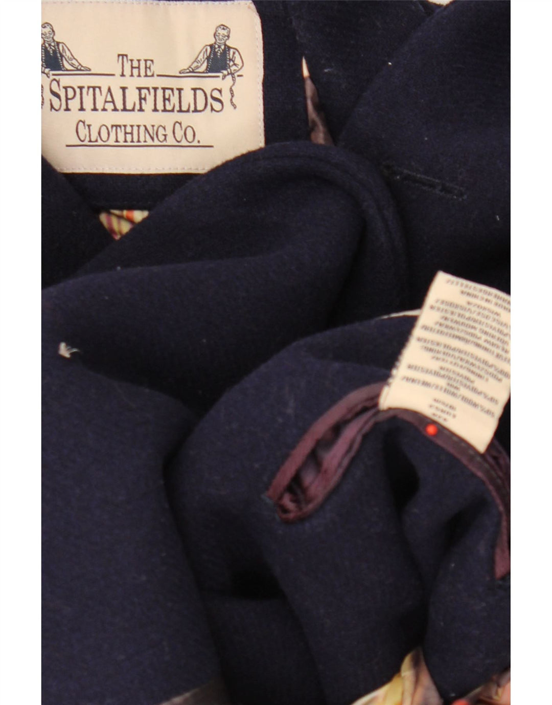 Vintage overfrakke til mænd UK 42 XL marineblå uld