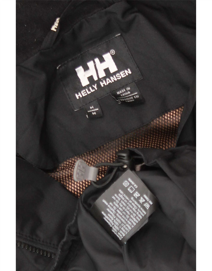 Helly Hansen Regnjakke med hætte til kvinder UK 14 Medium Sort Polyester