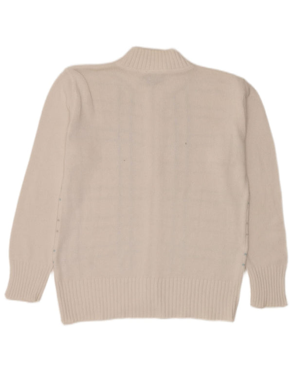 Conte of Florence dame cardigan sweater med lynlås UK 14 Medium White Check