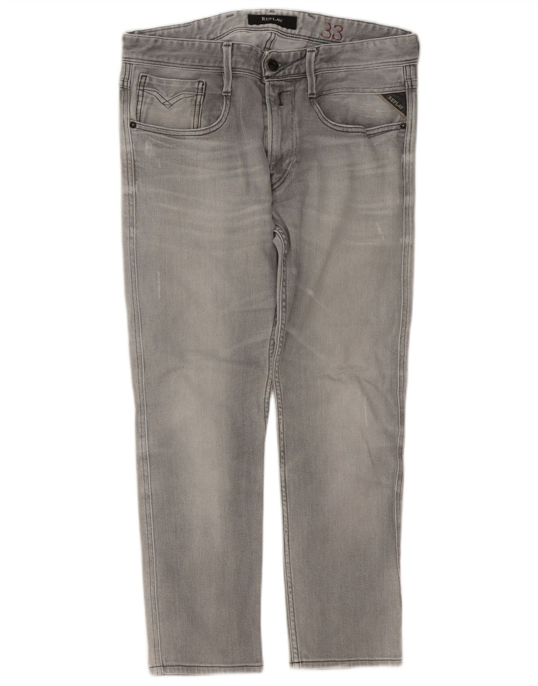 Replay Herre Distressed Slim Jeans W33 L27 Grå