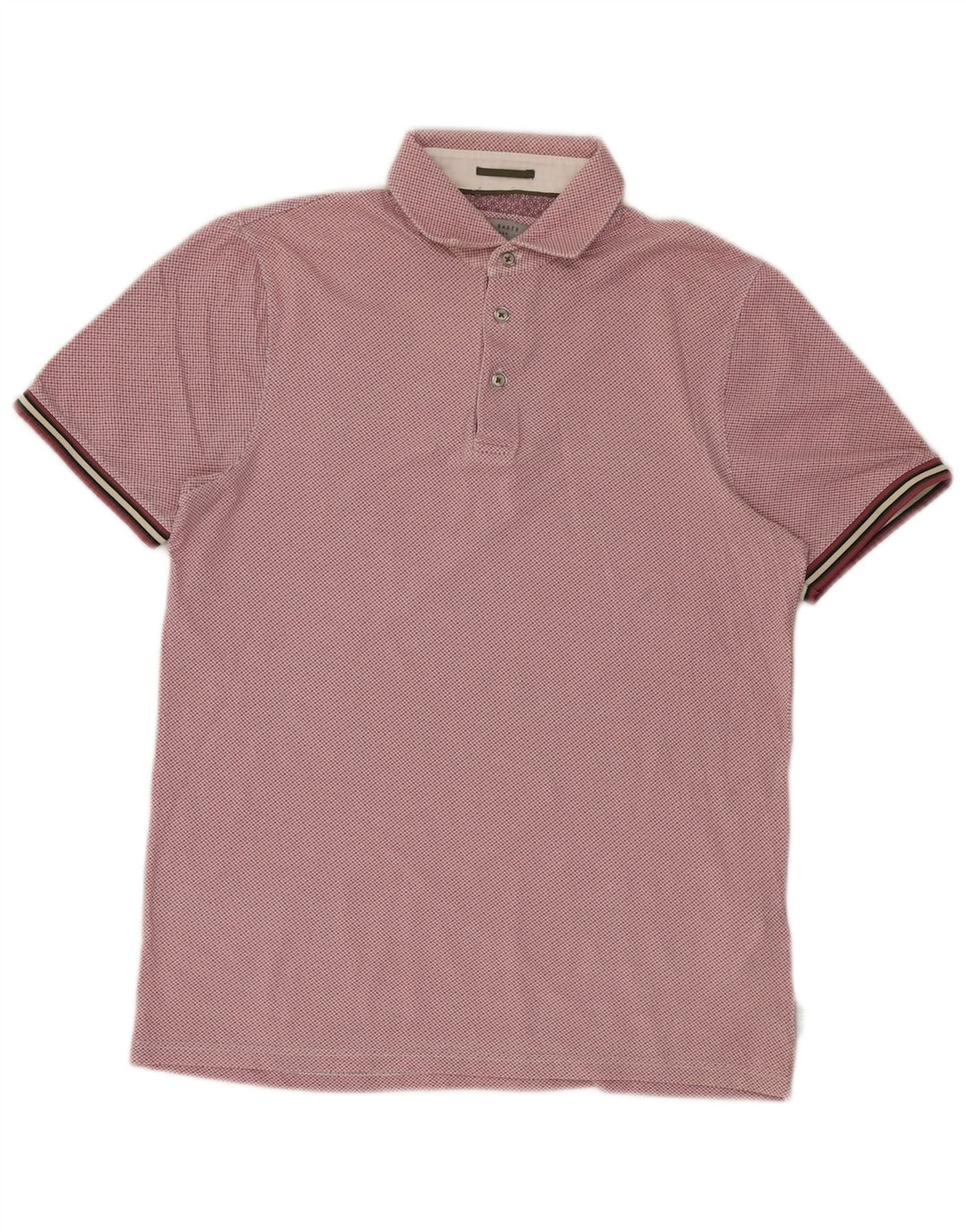 Ted Baker herre poloshirt størrelse 2 Lille pink plettet bomuld