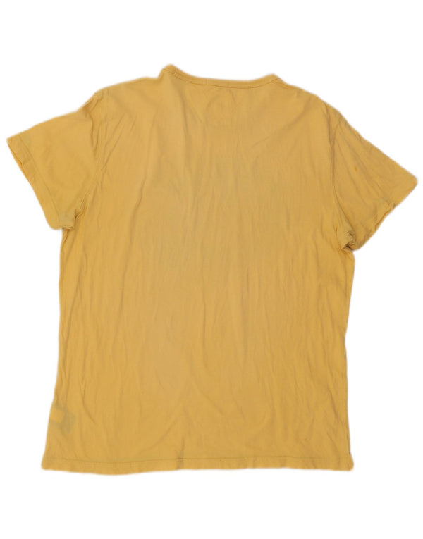 Tommy Hilfiger Herre Grafisk T-Shirt Top Stor Gul Bomuld