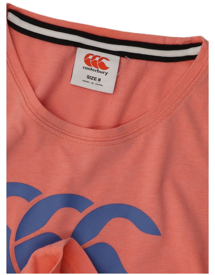 CANTERBURY Womens Graphic T-Shirt Top UK 8 Small Pink