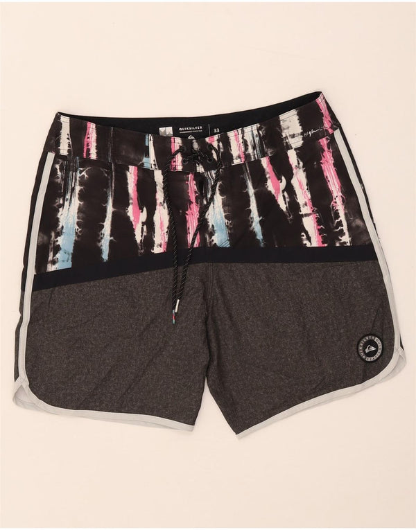 Quiksilver Mens Swimming Shorts Medium  Grey Tie Dye Polyester