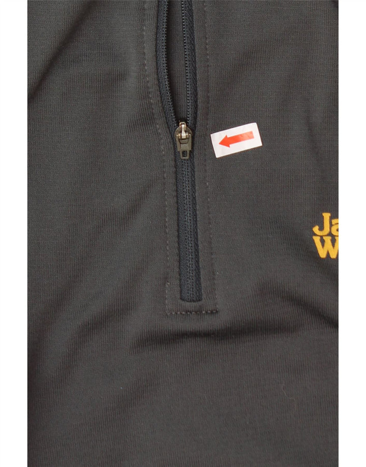 JACK WOLFSKIN Womens Zip Neck Pullover Tracksuit Top UK 10 Small Grey Vintage Jack Wolfskin and Second-Hand Jack Wolfskin from Messina Hembry 