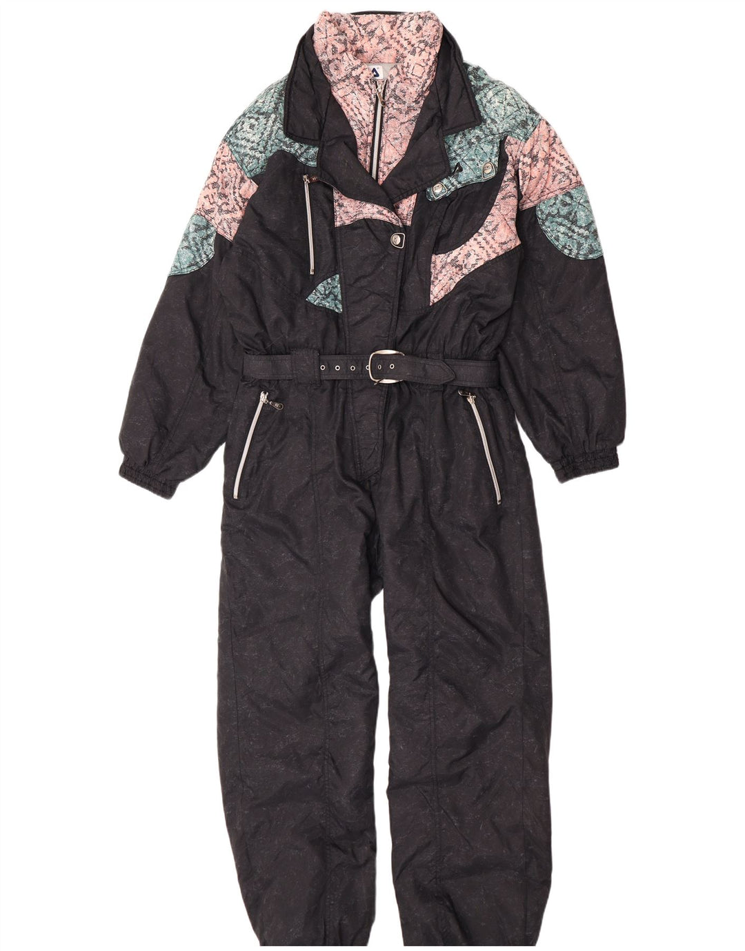 Fila Dame Ski Jumpsuit IT 48 XL Sort Colourblock Polyamid
