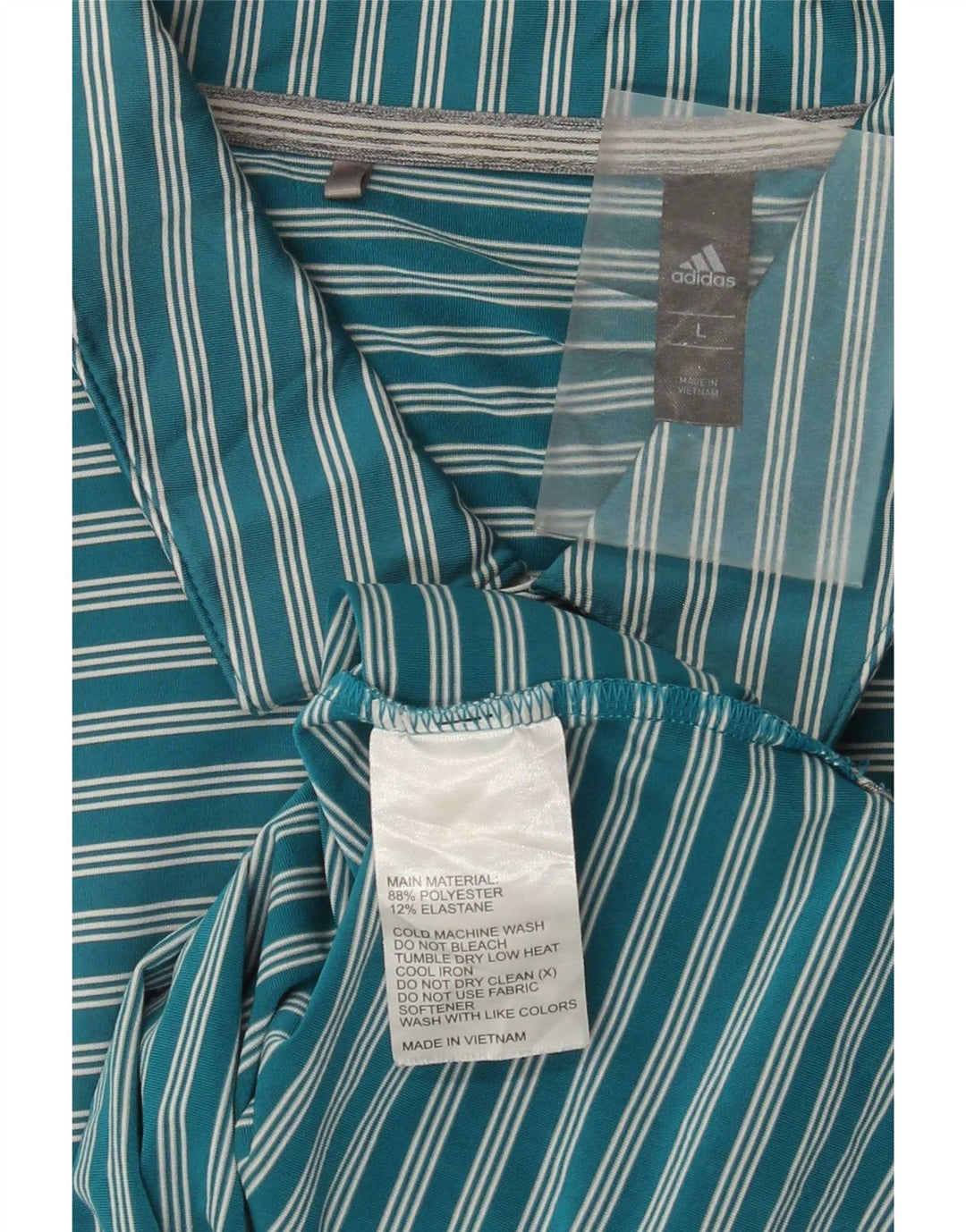Adidas Poloskjorte til mænd, stor blå stribet polyester