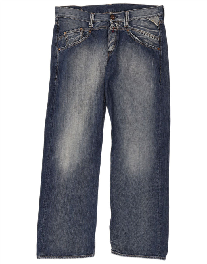 REPLAY Herre Straight Jeans W36 L34 Blå Bomuld