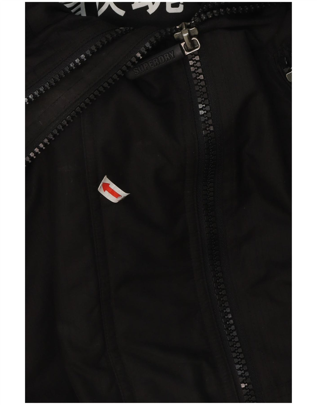 Superdry Windbreaker-jakke med hætte til mænd UK 36 Lille sort polyester