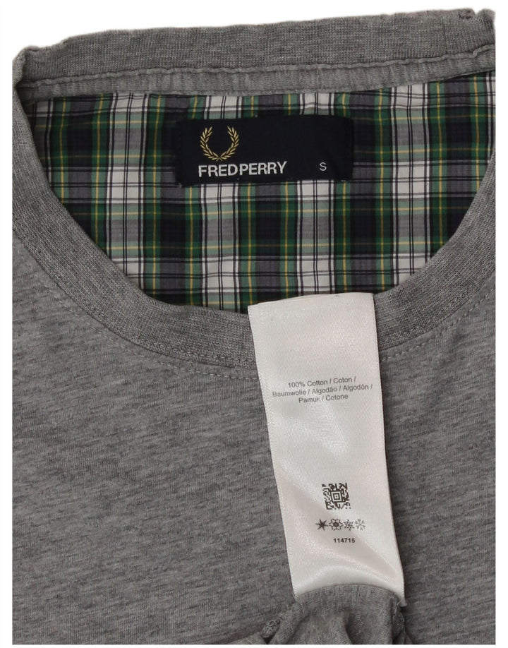 Fred Perry Herre T-Shirt Top Lille Grå Bomuld