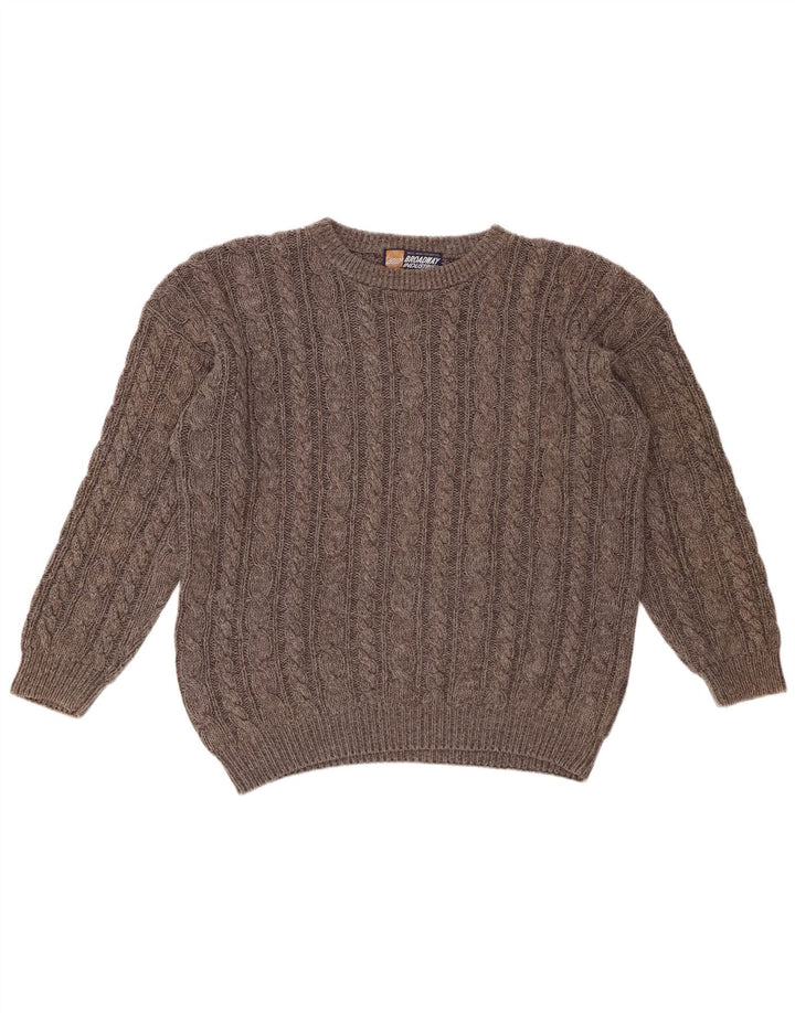 BROADWAY Dame Oversized Boat Neck sweater UK 16 Large Grå Bomuld
