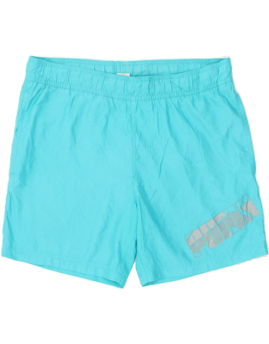 PUMA Mens Graphic Sport Shorts Medium Blue Polyester | Vintage Puma | Thrift | Second-Hand Puma | Used Clothing | Messina Hembry 