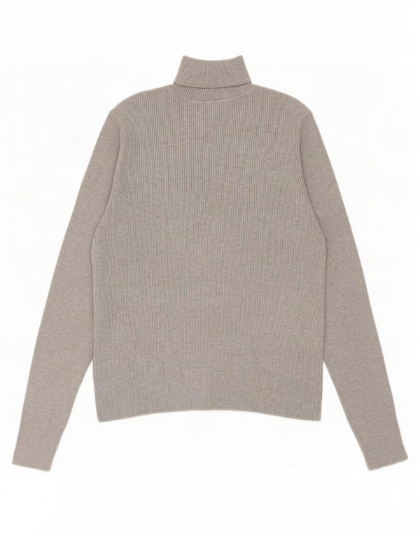Marks & Spencer Dame Rullehals Sweater UK 14 Stor Grå Viscose