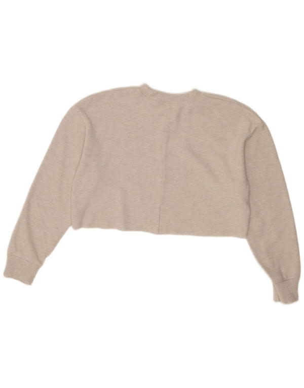 Zara Womens Crop Bluse Top UK 14 Medium Beige