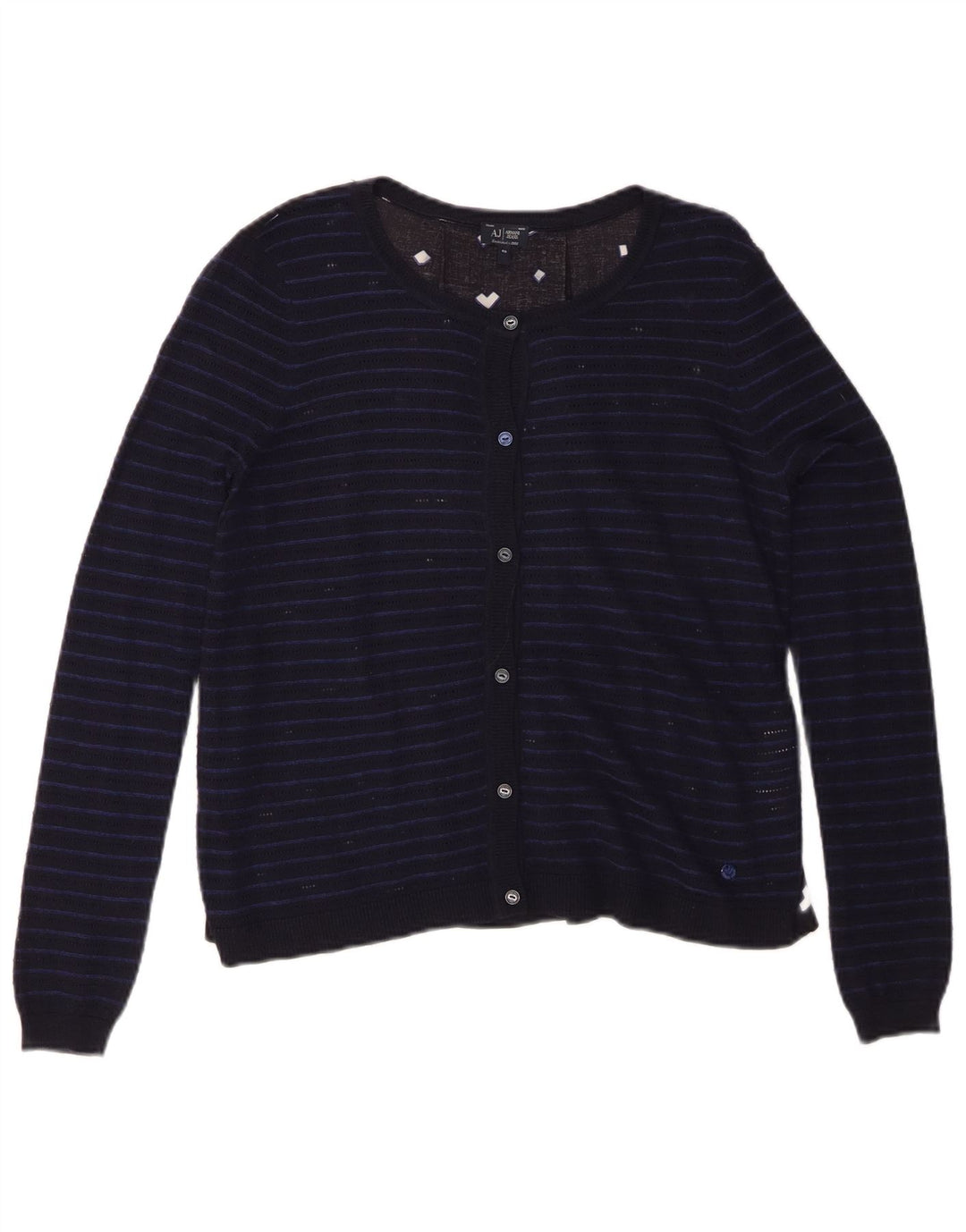 ARMANI JEANS Womens Loose Fit Cardigan Sweater EU 40 Medium Navy Blue