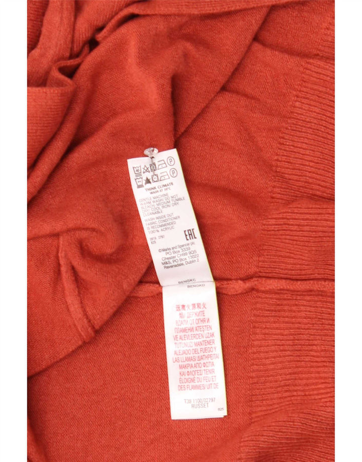 Marks & Spencer Womens Open Cardigan Sweater UK 14 Medium Brown Akryl