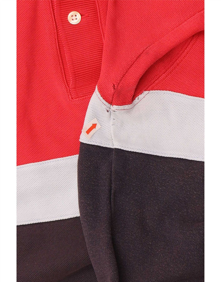 Hackett Herre Grafisk Polo Shirt Stor Rød Colourblock Bomuld