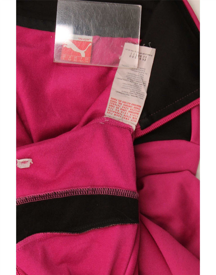 Puma træningsdragt topjakke til kvinder UK 14 Medium Pink Colourblock Polyester
