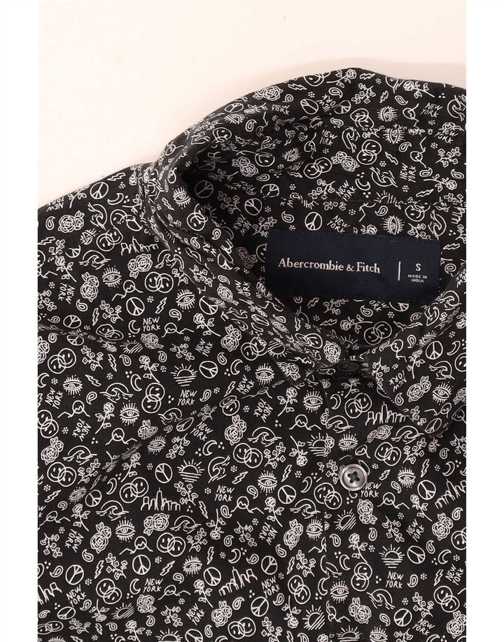 Abercrombie & Fitch herre abstrakt mønster skjorte lille sort