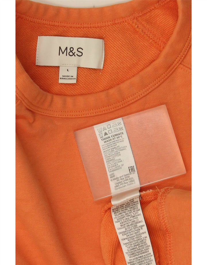 Marks & Spencer Herre Sweatshirt Jumper Stor Orange Bomuld