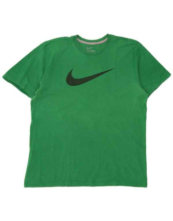 Nike Herre Standard Fit Grafisk T-Shirt Top XL Grøn Bomuld