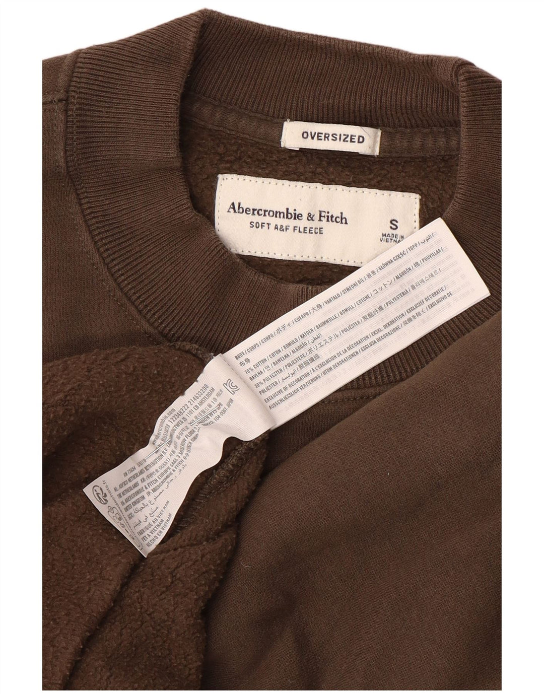 Abercrombie & Fitch Herre Oversized Sweatshirt Jumper lille brun bomuld