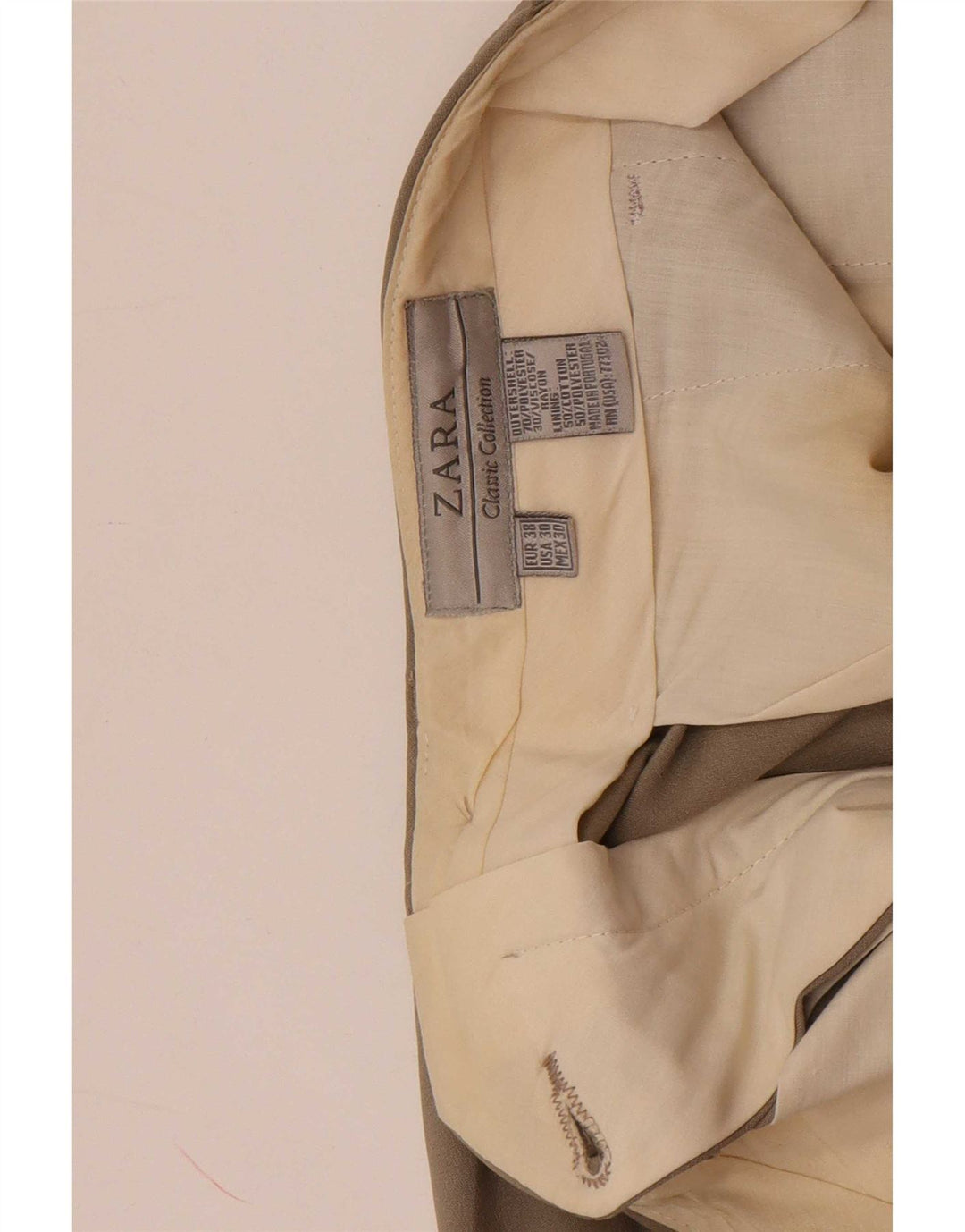 Zara Herre Pegged Suit Bukser EU 38 Small W30 L30 Grå Polyester