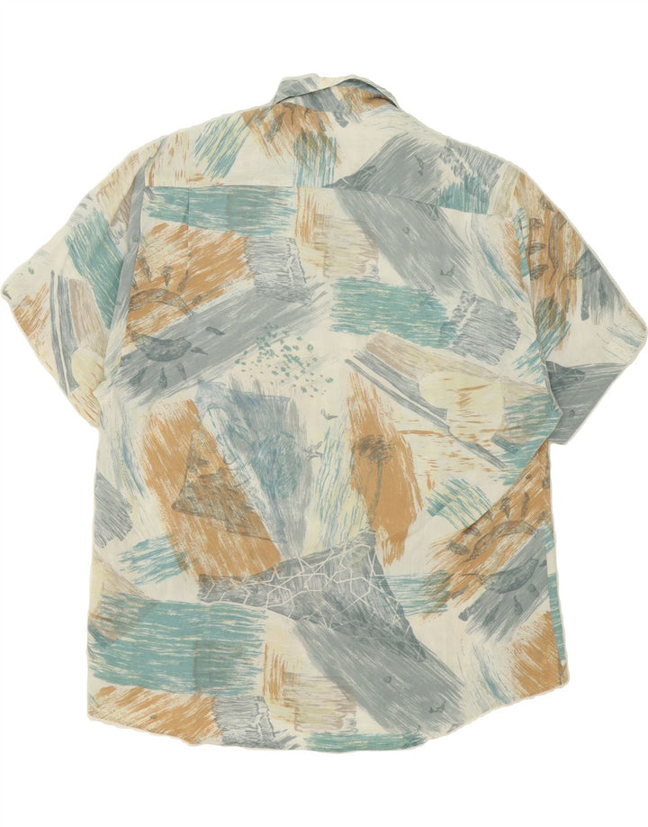 VINTAGE Mens Short Sleeve Shirt Large Multicoloured Patchwork Vintage Vintage and Second-Hand Vintage from Messina Hembry 