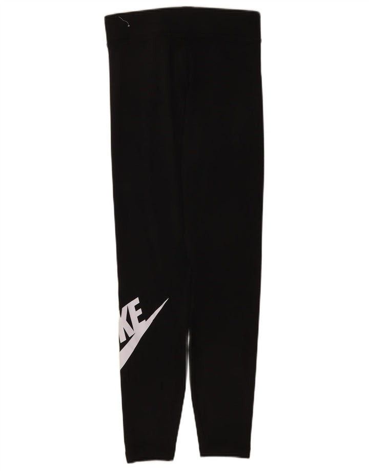 Nike Dame Grafiske Leggings UK 10 Small Black Bomuld