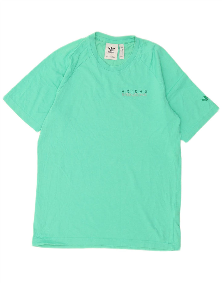 Adidas Grafisk T-shirt top til mænd, lille turkis bomuld