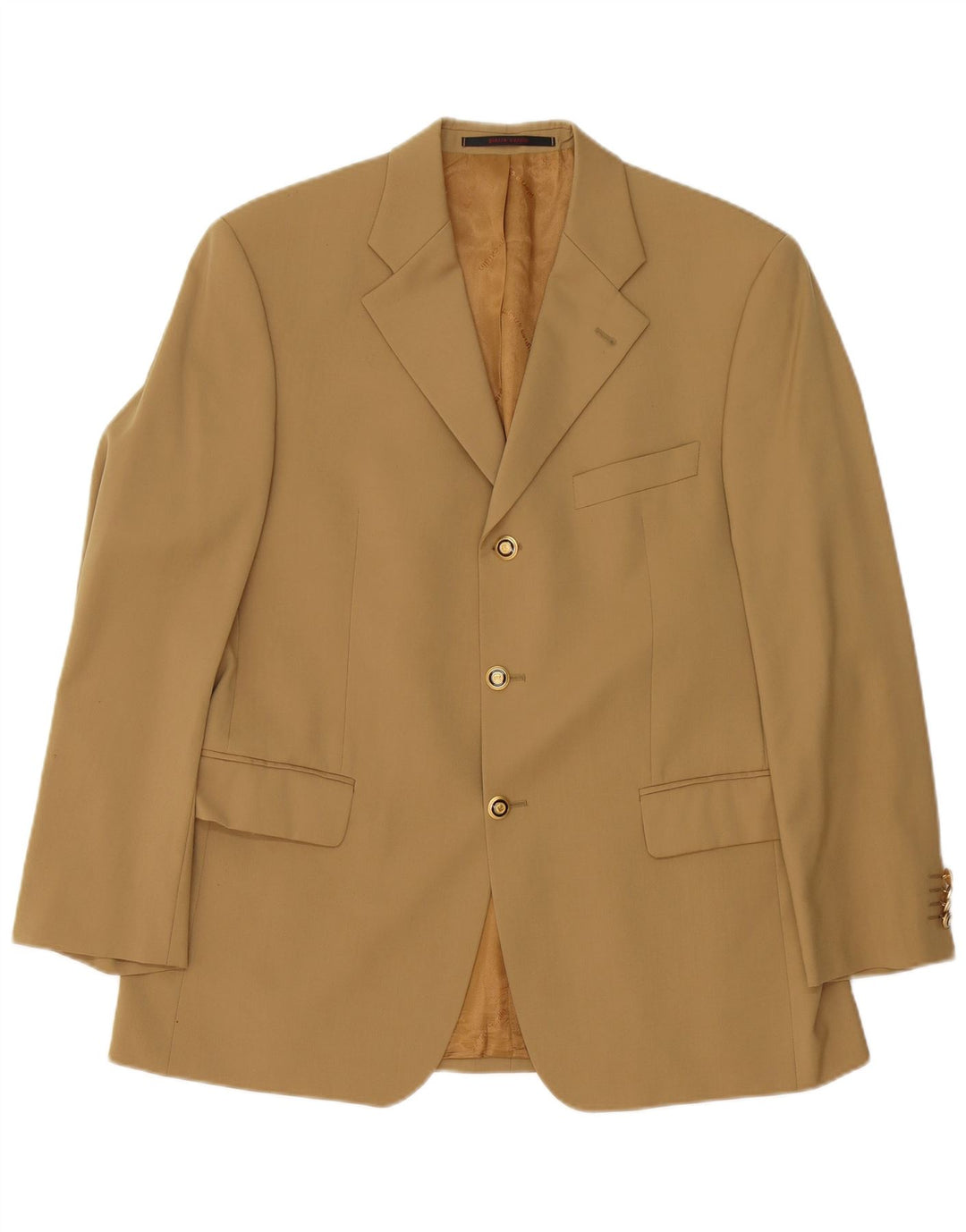 PIERRE CARDIN Herre 3-knaps blazerjakke UK 40 Large Beige Virgin Wool