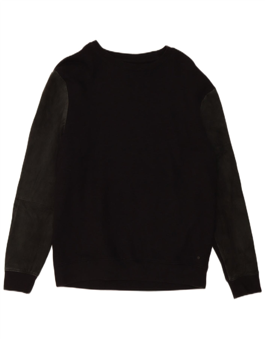 All Saints Herre Sweatshirt Jumper Medium Sort Colourblock Bomuld