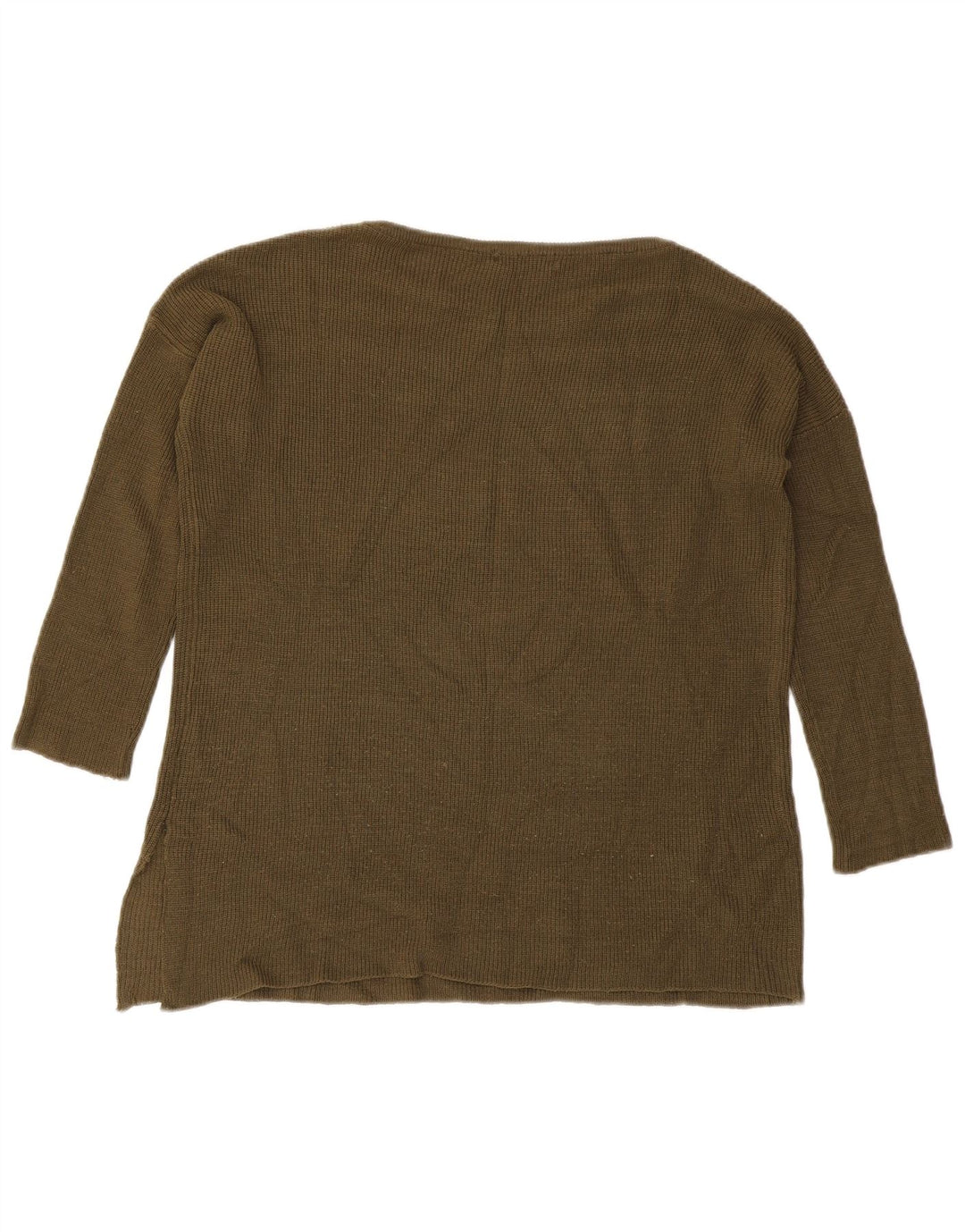 Zara Dame Boat Neck Jumper Sweater UK 14 Medium Khaki