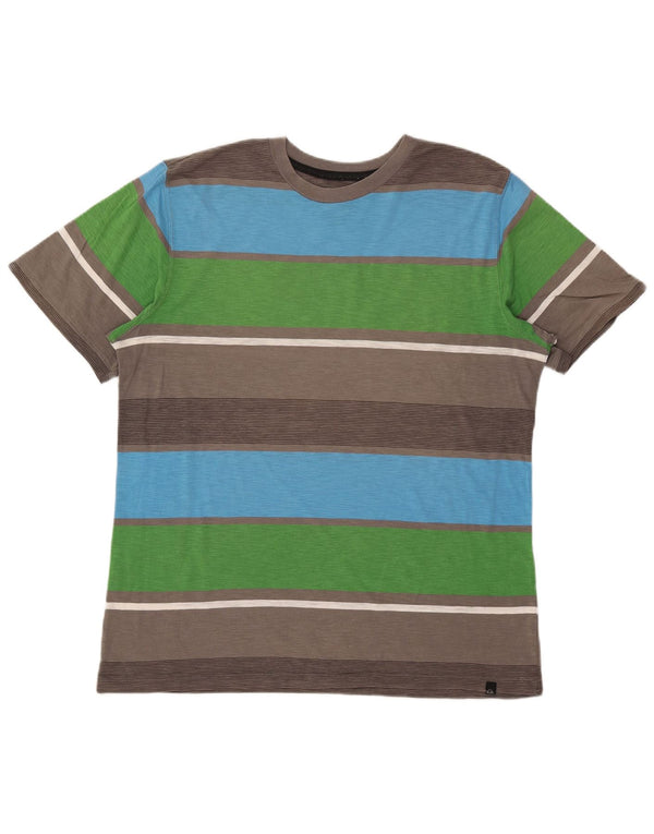 QUIKSILVER Herre T-Shirt Top Stor flerfarvet Colourblock Bomuld