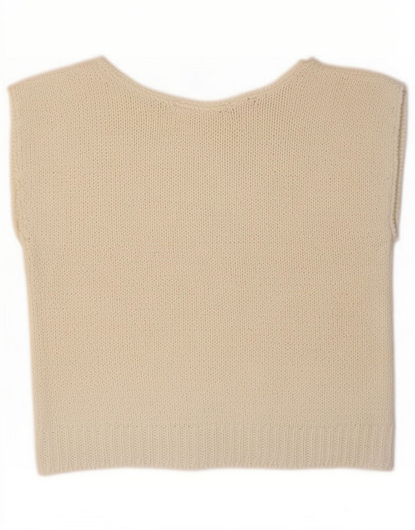 Vintage Dame Loose Fit Vest Tank Top UK 10 Small White