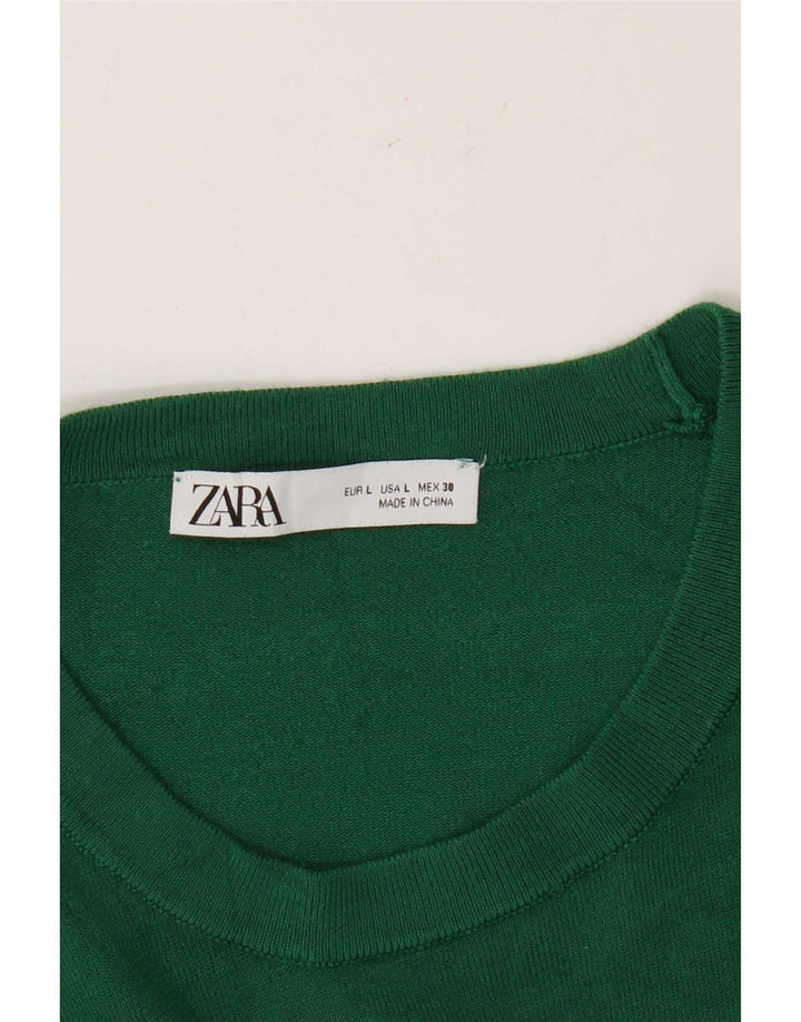 Zara Dame Jumper Sweater UK 14 Stor Grøn