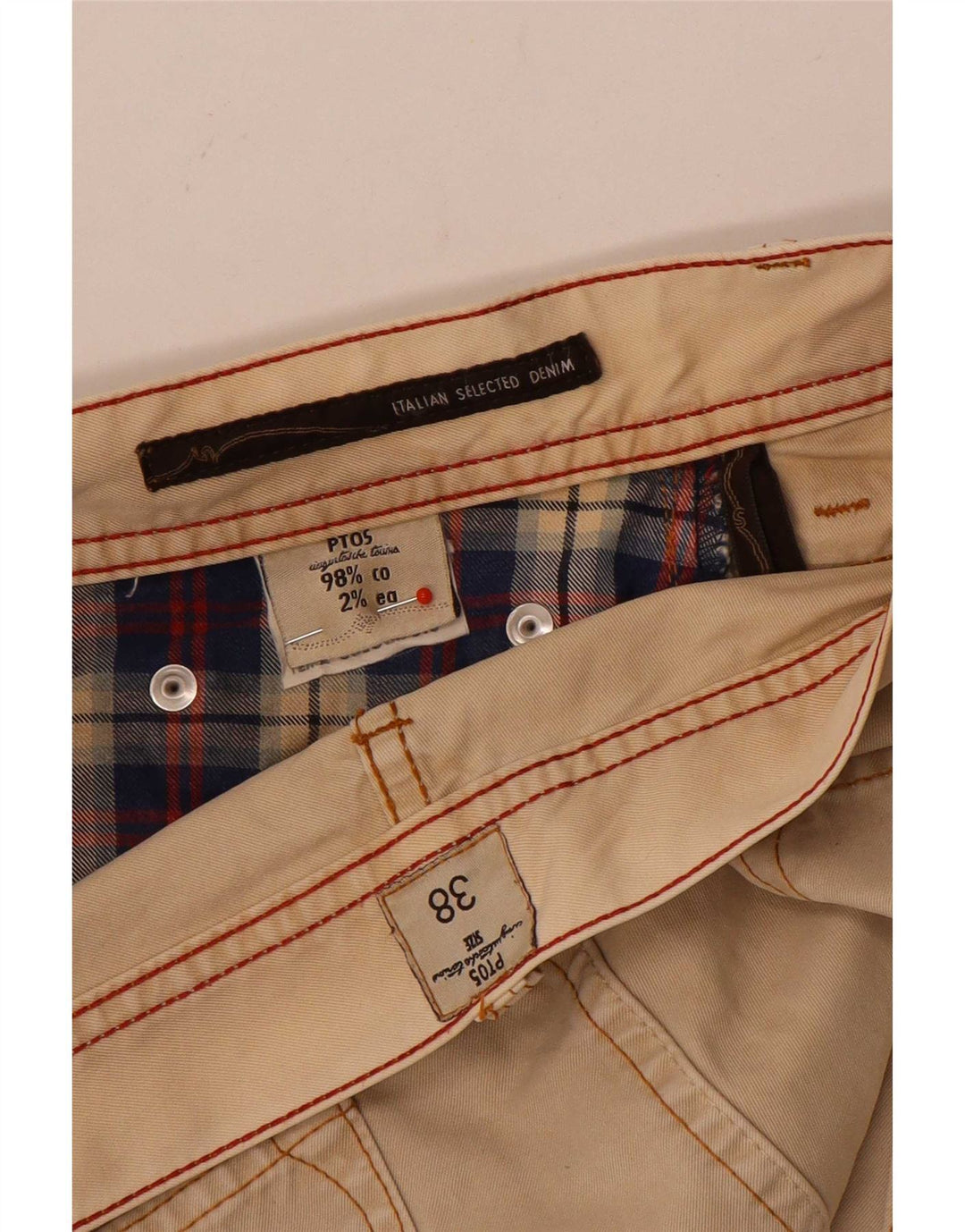 PT05 Herre Casual Shorts W38 XL Beige Bomuld