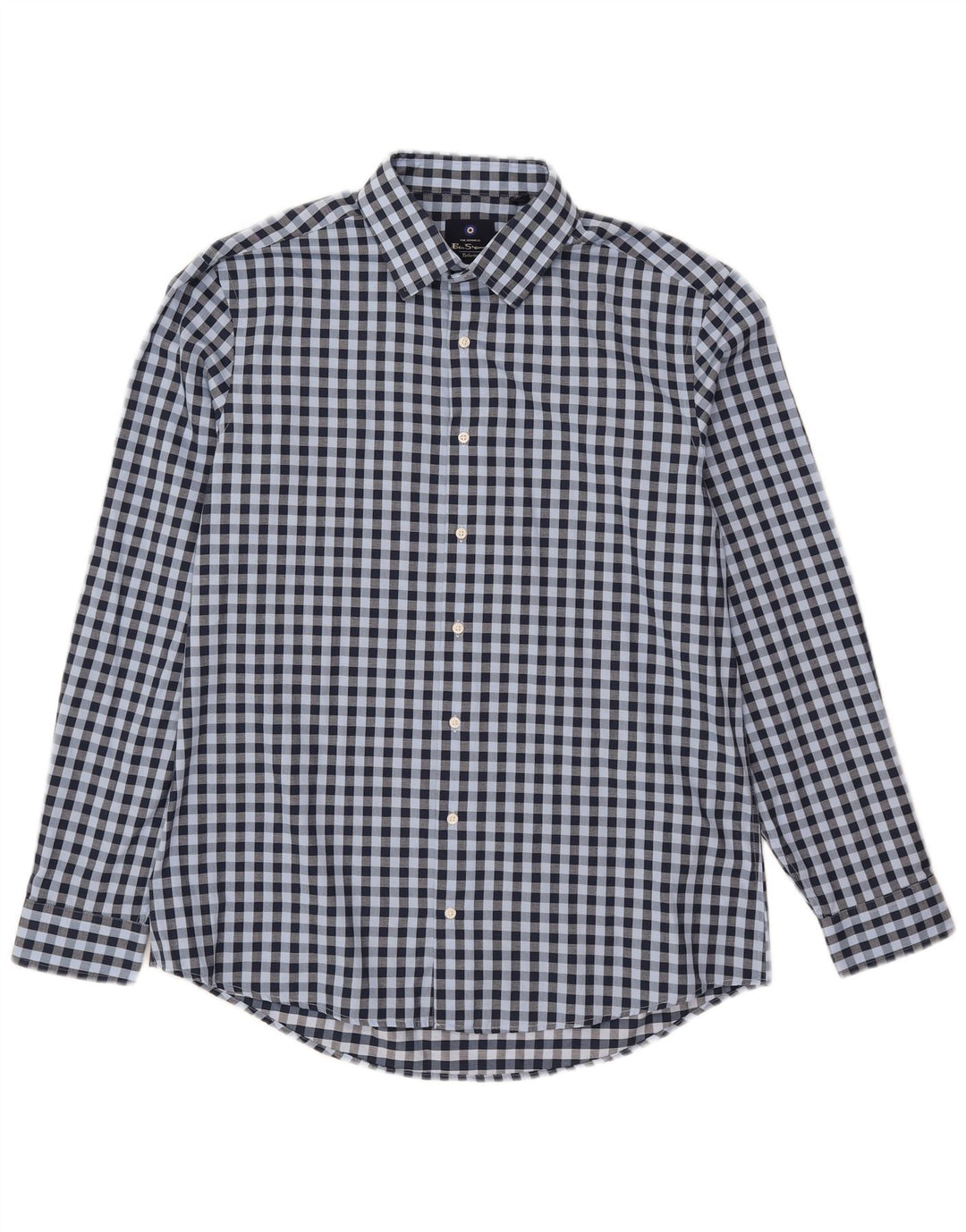 Ben Sherman herreskjorte str. 16 1/2 Large Blue Gingham Cotton